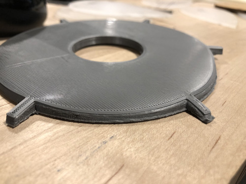 3d printed part with noticeably failures such as melted side