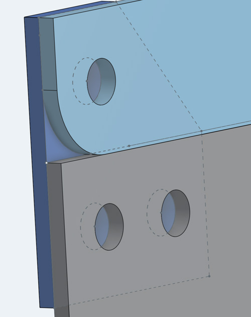 OnShape sketch for the top part of the clapperboard
