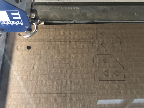 laser cutting cardboard pieces